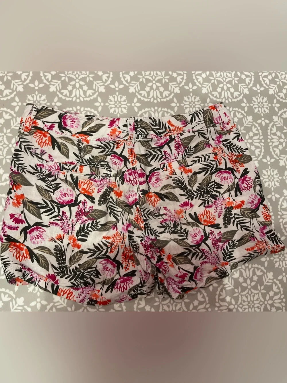 Old Navy Girls Floral Print Shorts Pink & Orange Size 16 Like New